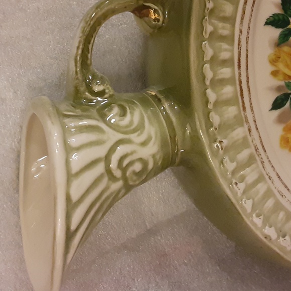 Jim Bean Distillery Regal China Yellow Roses Grn Vintage Whiskey Decanter 12" - Picture 11 of 14